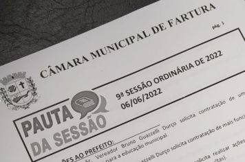 Pauta para a 09ª Sessão Ordinária de 2022