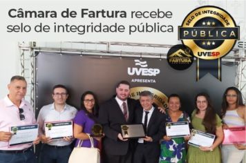 Câmara Municipal de Fartura recebe Selo de Integridade Pública Municipal