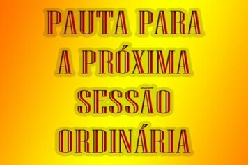 Pauta da 16ª Sessão Ordinária de 2016