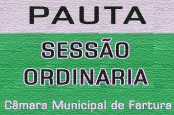 Pauta da 19ª sessão ordinária de 2018