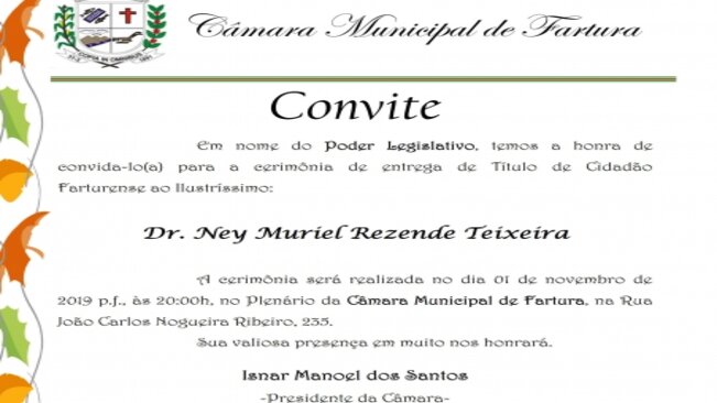 Câmara homenageará Dr. Ney como Cidadão Farturense