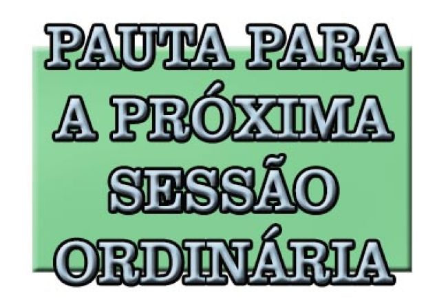 Pauta para a 18ª Sessão Ordinária de 2021