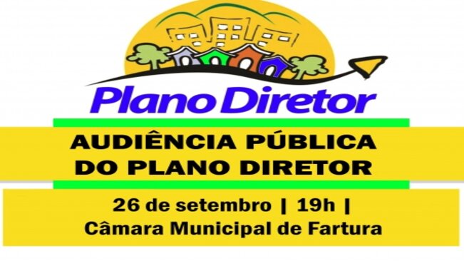 Audiência Pública do Plano Diretor dia 26/09